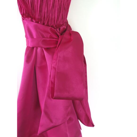 NEW Anthropologie Maeve Bow-Tie Pink Satin Mini Dress - Size 4 - Picture 7 of 8
